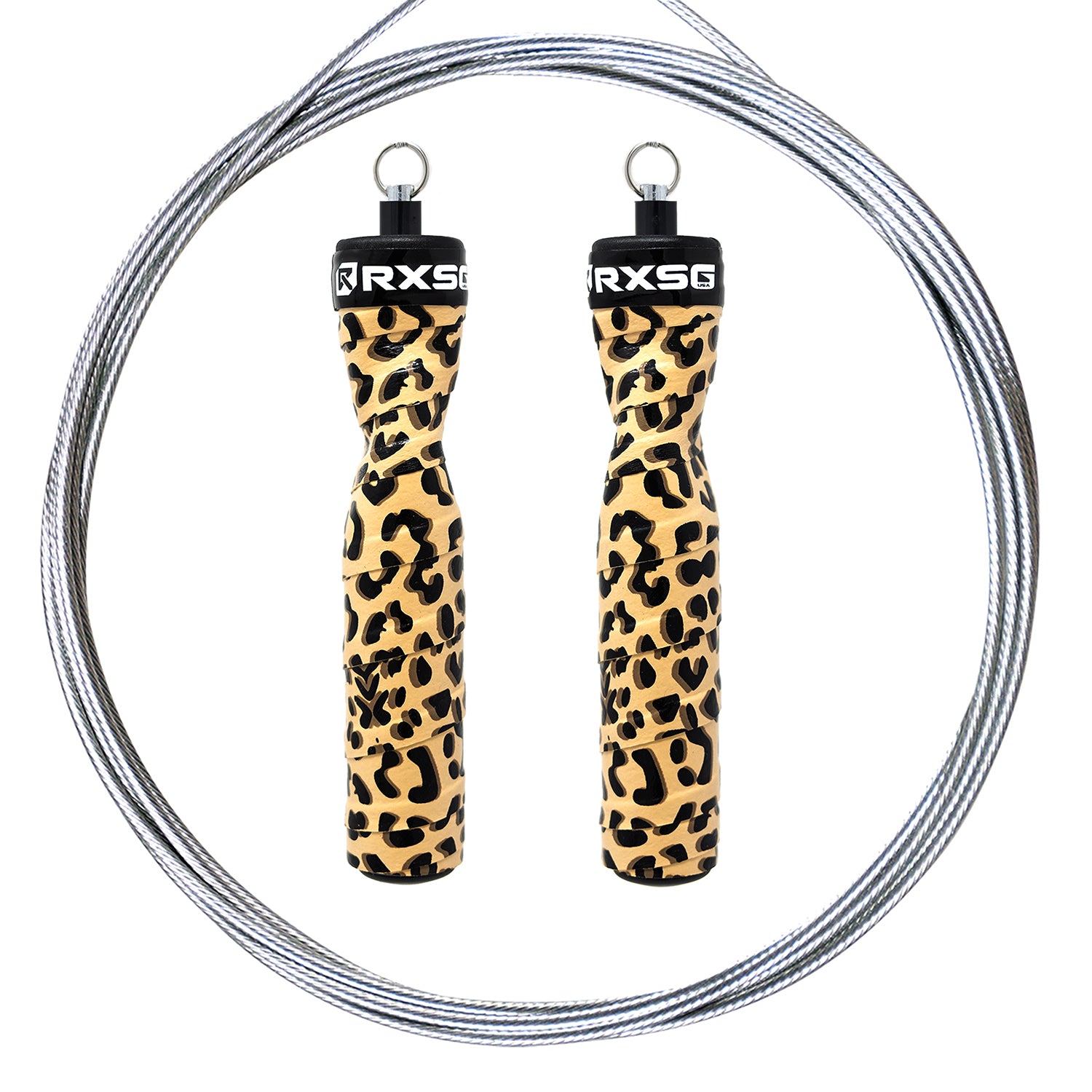 Rx Smart Gear CustomFit Leopard Print Jump Rope Speed Metal Cable