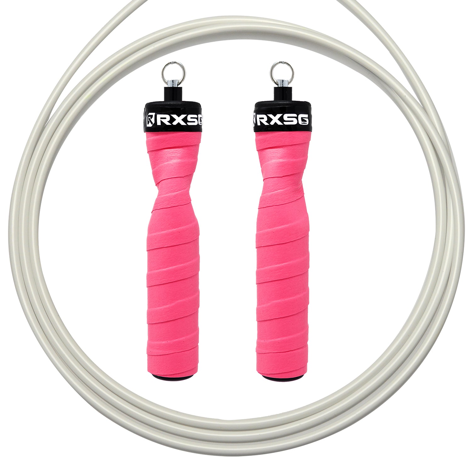 RXSG CustomFit Poppin Pink Jump Rope White Cable