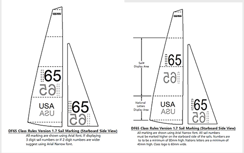 DF65 class rules sail marking 